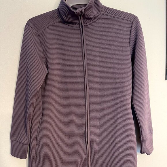 Mondetta Performance Gear MPG Women's Zip Up Ribbed Sweatshirt Purple Medium - Picture 1 of 8